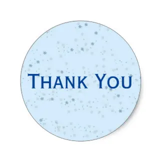 3.8cm Chic Light Blue Speckled Thank You Sticker | Дом и сад