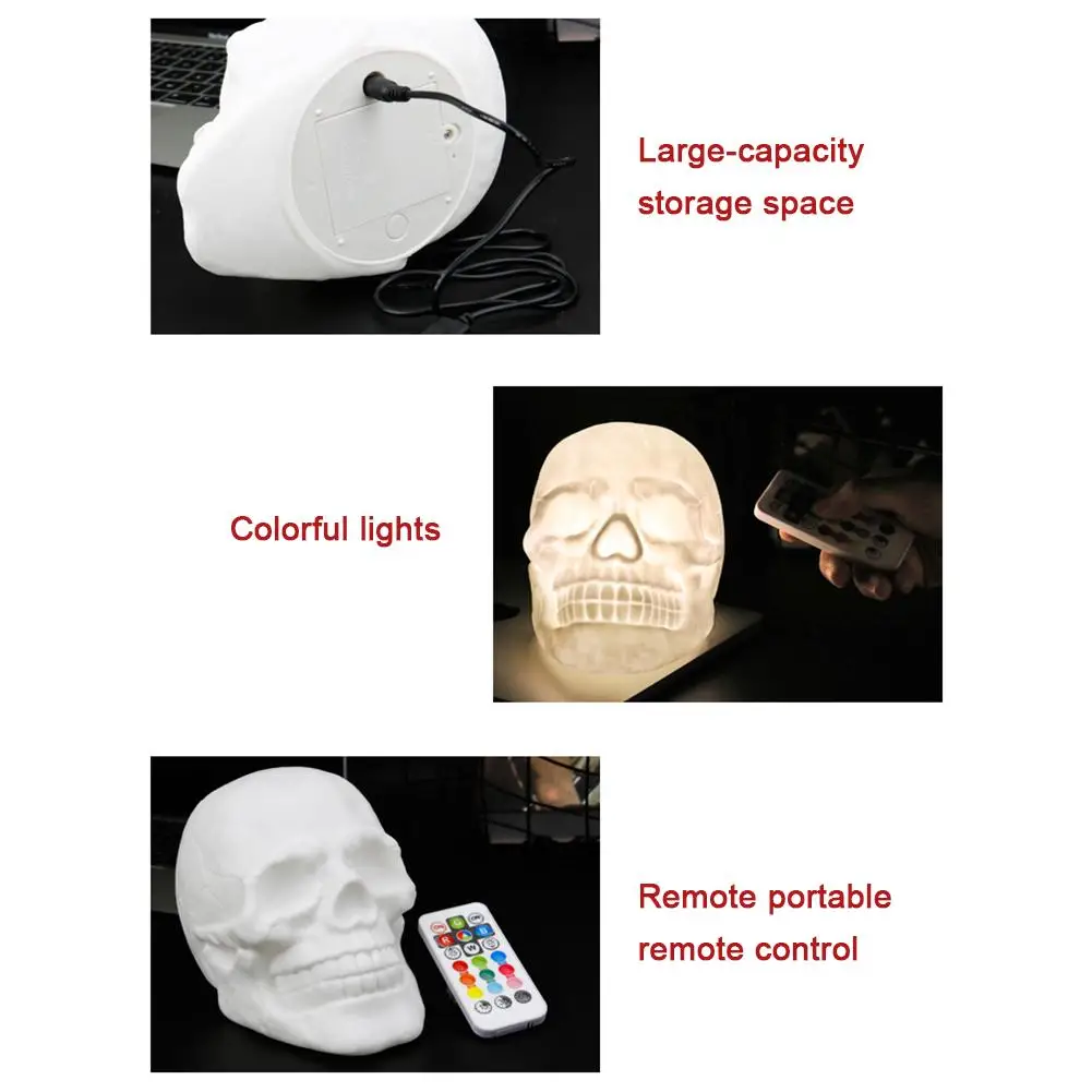 Светодиодный пульт дистанционного управления RGB Wacky Skull Patting Light Trick ночник настольная лампа