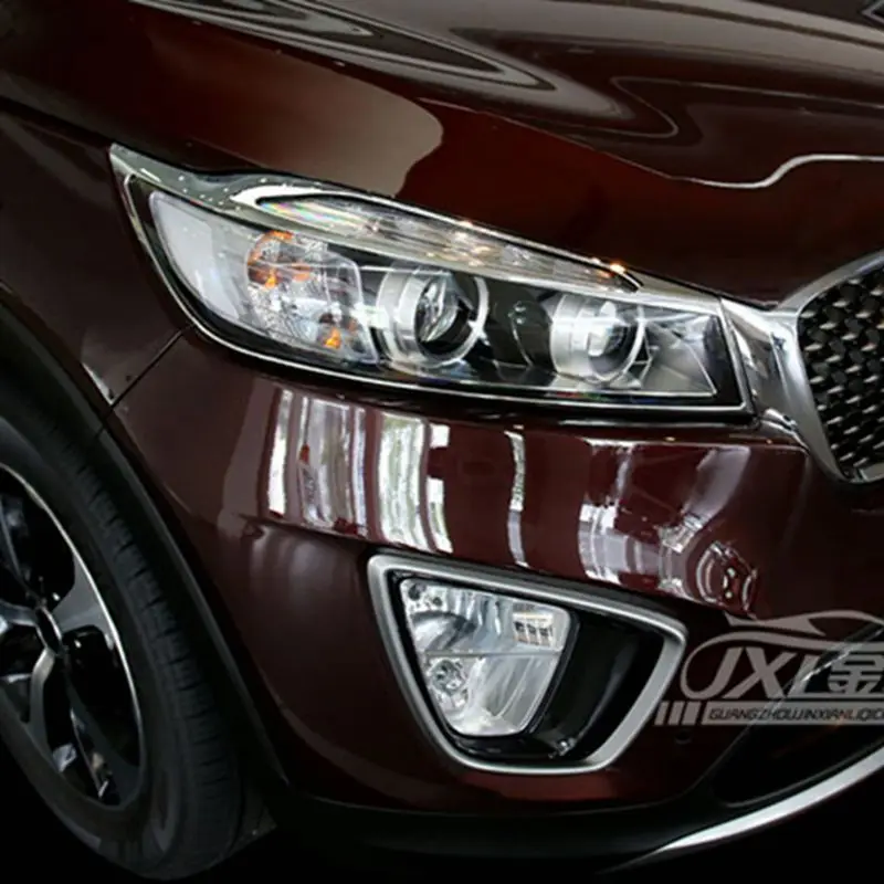Для Kia Sorento 2016 2017 ABS Хром Внешний Передняя фара Крышка лампы Планки Вытяжки