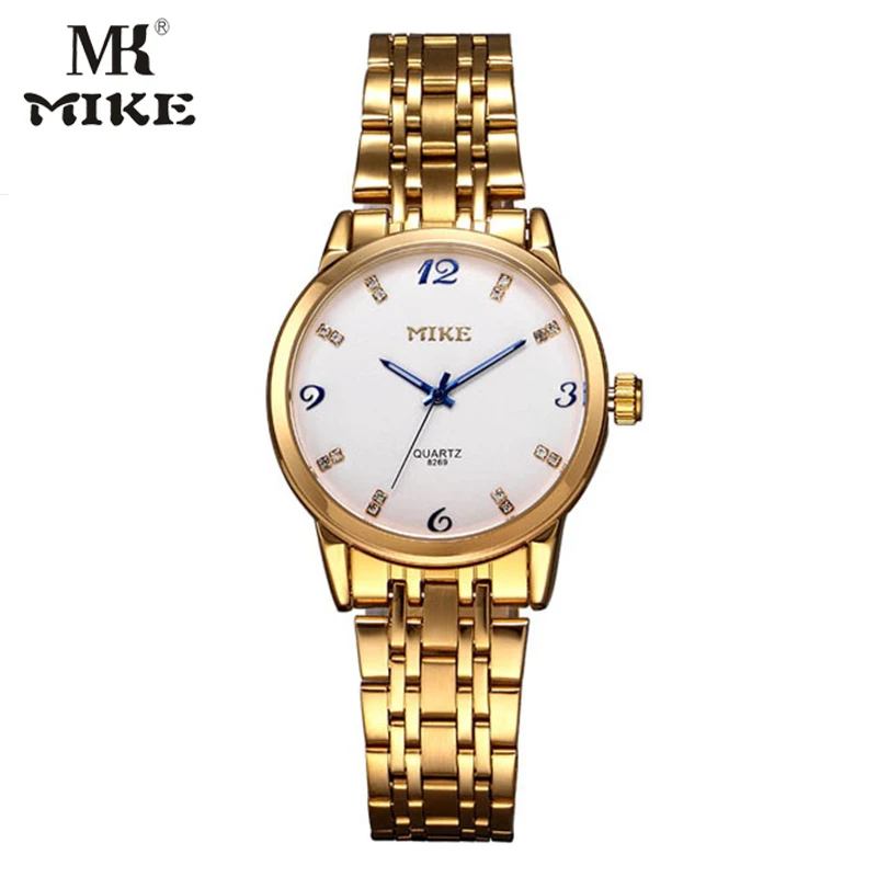 Женские часы Mike розовое золото для влюбленных водонепроницаемые relojes para mujer montre