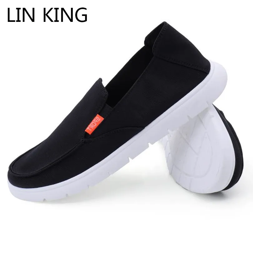 

LIN KING Spring Autumn Men Shoes Lightweight Casual Canvas Shoes Mens Loafers Moccasins Breathable Soft Sole Slip on Lazy Shoes
