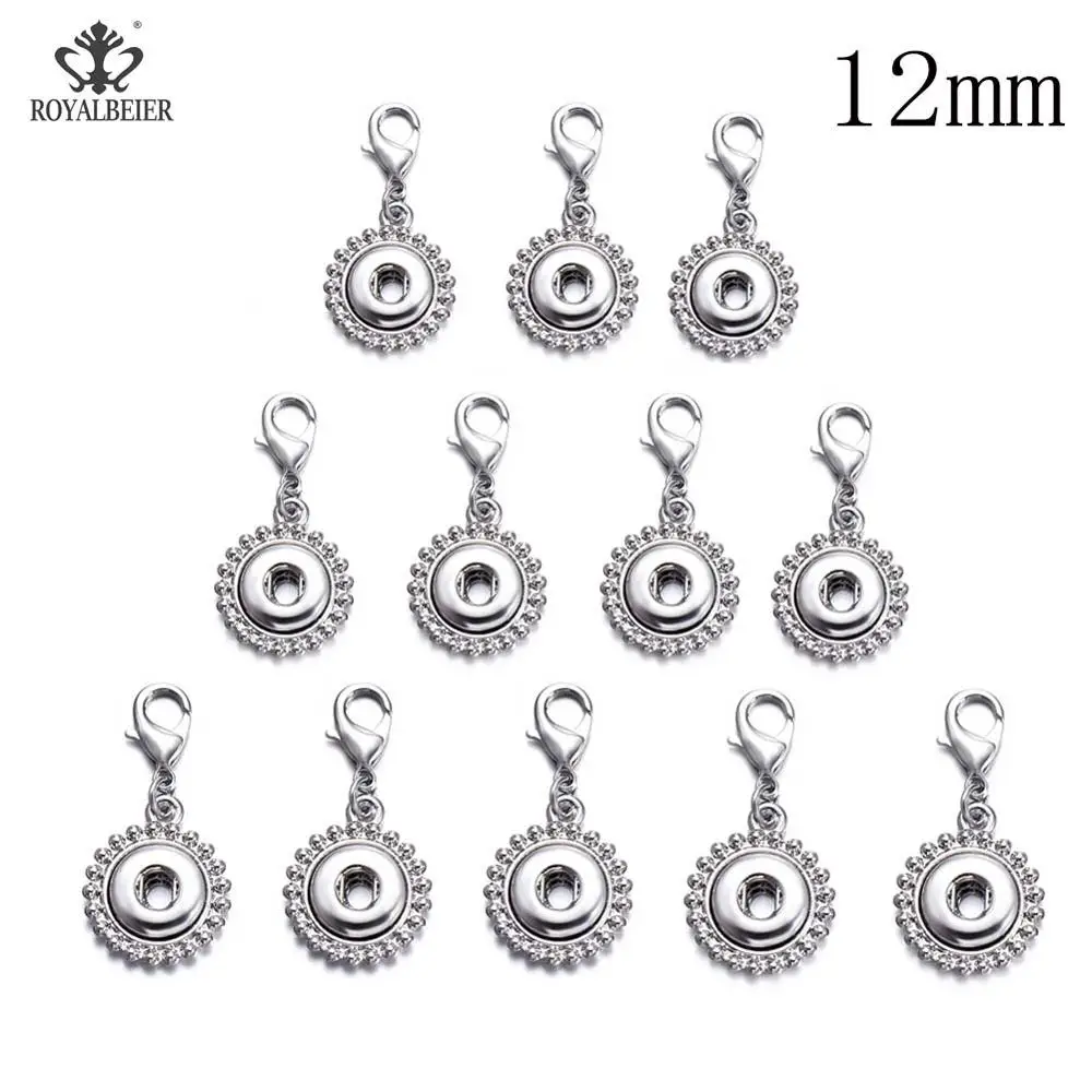 12pcs/lot Basical DIY Snap Button 12mm/18mm Interchangeable Snaps Button Base Charm For Snap Bracelets Necklaces Jewelry Making 
