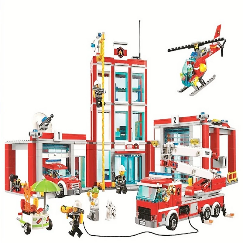 

958pcs City Series The Fire Station Model Building Block Brick Toy For Children Birthday Gift Compatible Blocks Brick Toy