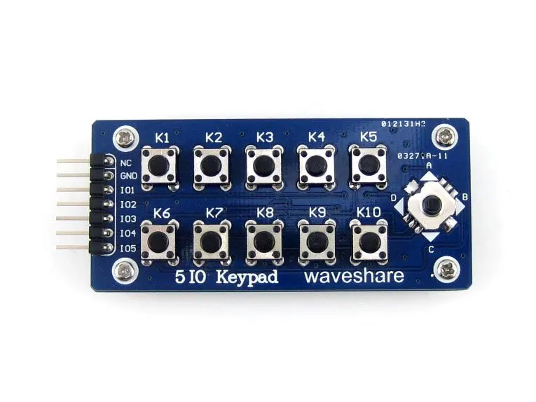 

5 IO Keypad Accessory Board Matrix Buttons Module with 5 IOs Controlling all the Onboard 10 Push Buttons and Joystick