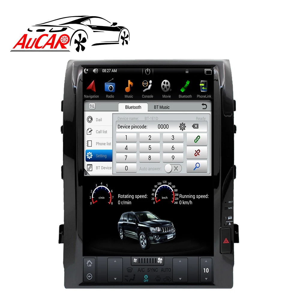 Sale 2 DIN Android 8.1 Tesla 16" car radio for Toyota Land Cruiser 200 LC 200 2008 - 2015 1 DIN cassette player autoradio stereo HDMI 2