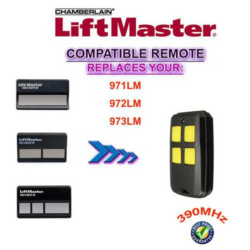

390mhz Liftmaster Garage Door remote replacement 971LM/972LM/973LM /139.53681B/13953180