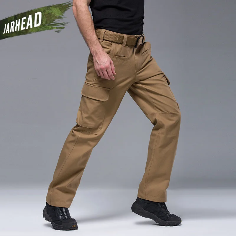 2018 algodón de los hombres de caza táctico pantalones militares de combate del ejército Multi-Bolsillo pantalones de escalada al aire libre Camping senderismo Trekking Pantalones