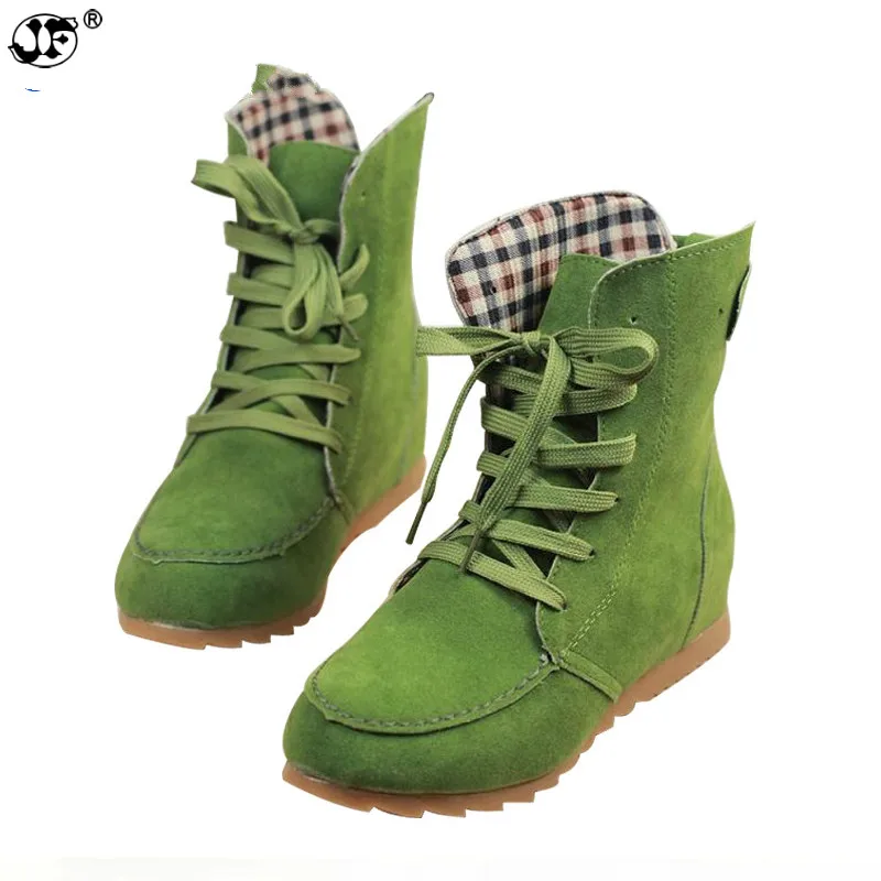 

Hot 2019 Ladies Boots Round Toe Flat Shoes Martin boots Woman Boots Solid Lace Up Womens Casual Shoes Comfort Autumn Shoes 869