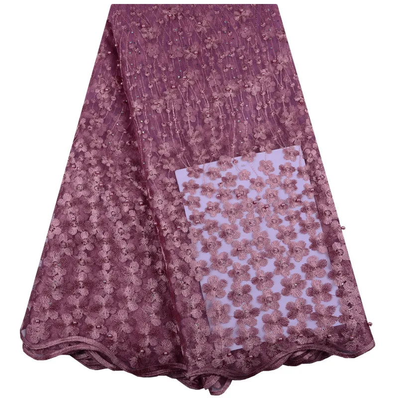 

Latest Onion Color French Laces Fabrics High Quality Tulle African Laces Fabric For Wedding Nigerian Tulle Lace Material Y1427