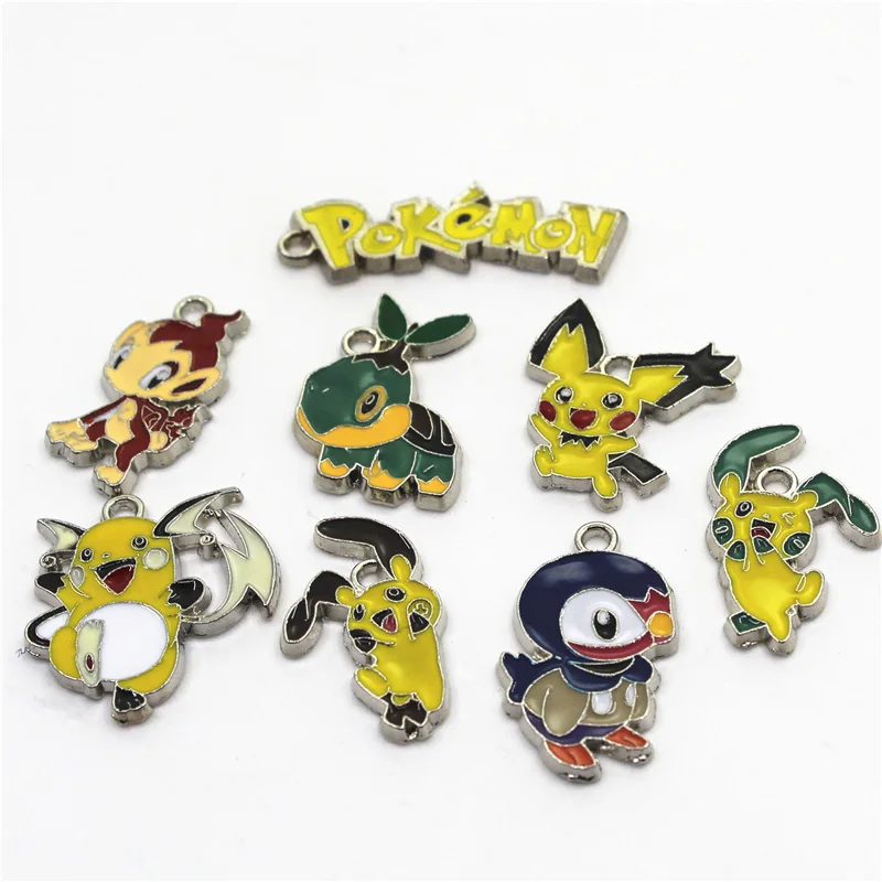 Hot Selling 50pcs/lot Mix Random Pokemon Charm Hanging Dangle Charms