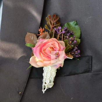 

Corsage Pin Groom Groomsman Party Prom Wedding Flowers Wedding Best Man Boutonniere Branches Mix match Rose