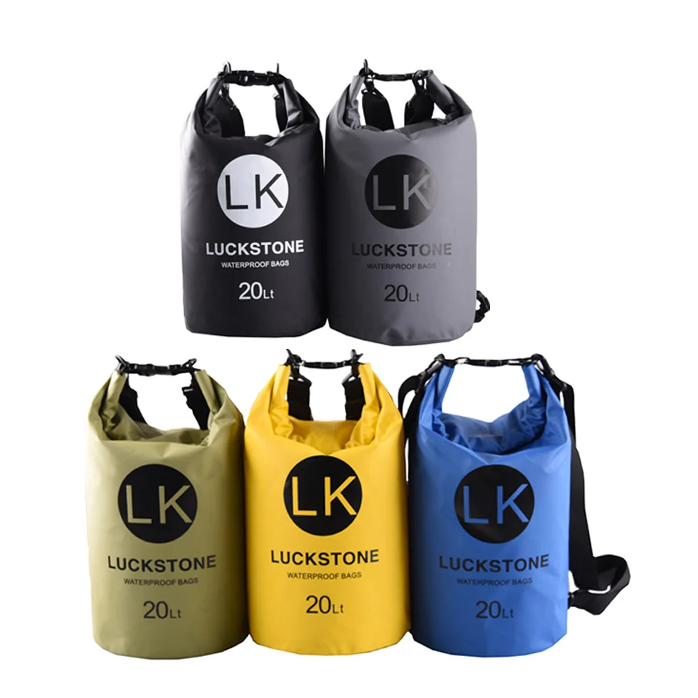 

Best selling 5L/10L/20L ultra-light PVC Waterproof Rafting Bag Dry 5 Colors Outdoor Swimming Kayaking Storage Drifting Bag