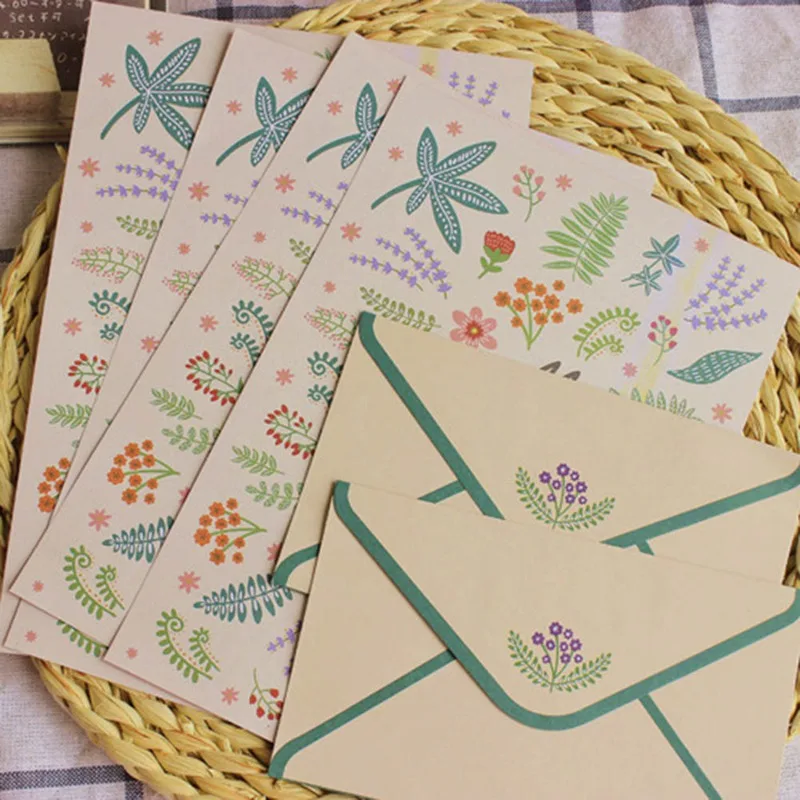 

Korean Stationery Gift Envelope Finely Flower Animal Letter Paper And Envelopes Sets Writing Paper School Office Supply