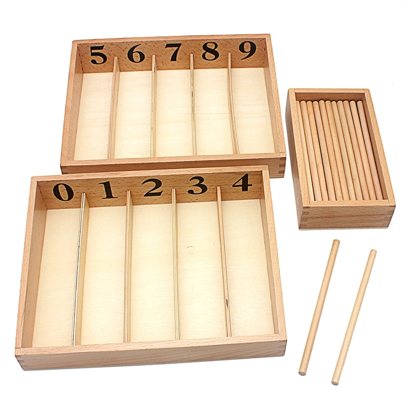  Baby Toy Montessori Materials Mathematics Teaching Spindle Box With 45 Spindles Math Learning and E