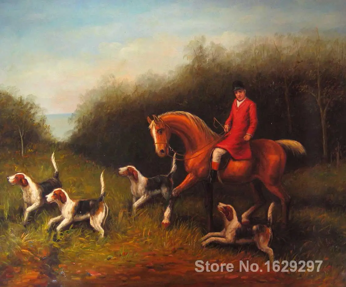 

Paintings for living room wall Fox Hunting Heywood Hardy High quality Hand painted