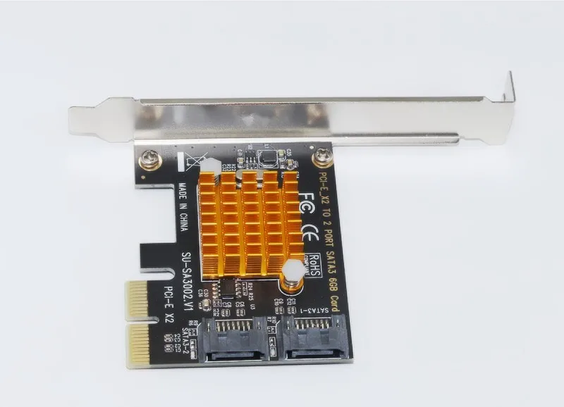 ASMedia1062 PCIe PCI Express к SATA 3 0 карта с кронштейном 2 порта III 6 Гбит/с Адаптер большой