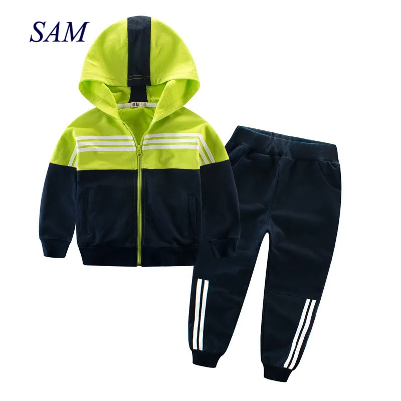 Roupas de Esportes Terno para Meninos e Meninas com Capuz Crianças Outwears Manga Longa Meninos Conjunto Casual Treino Mod. 260850