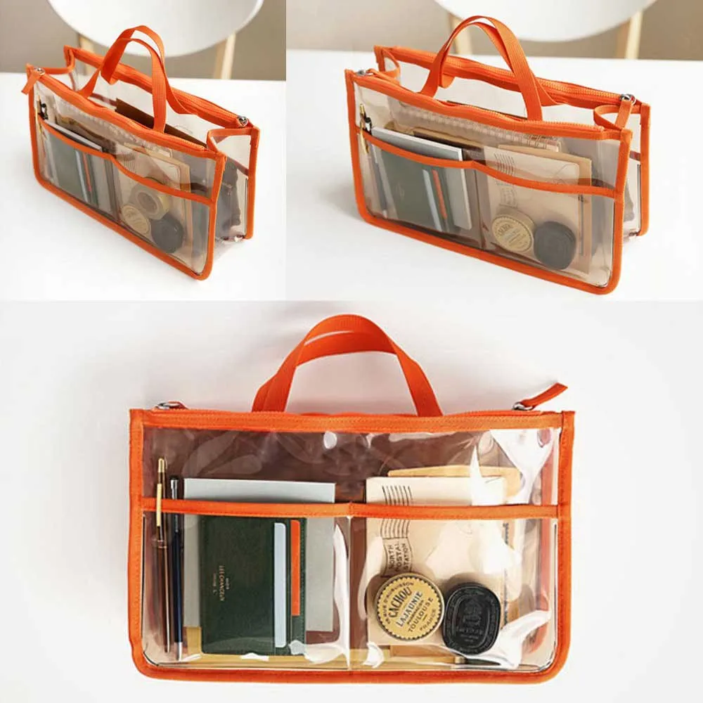 Women Clear Removable Handbag Organizer Insert Cosmetic Bag-in-Bag Tidy  Travel