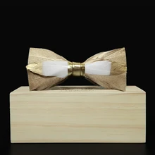 Высокое качество золотой галстук-бабочка с перьями аксессуары галстуки для мужчин свадебное торжество деловая встреча бабочка галстук лук галстук luxe homme