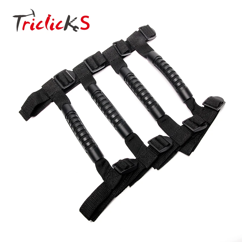 

Triclicks 4x Black Unlimited Roll Bar Grab Handles Thin Holder Premium Armrests Handle For Jeep Wrangler YJ TJ JK CJ 07-15 New
