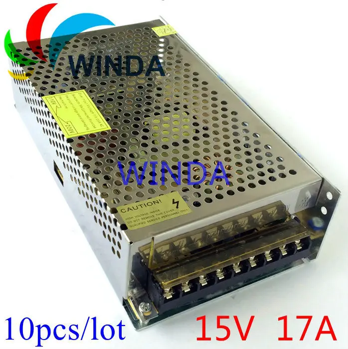 

255W surveillance cameras switching power supply output 15V 17A full range can be applies for all countries EU&US 10pcs