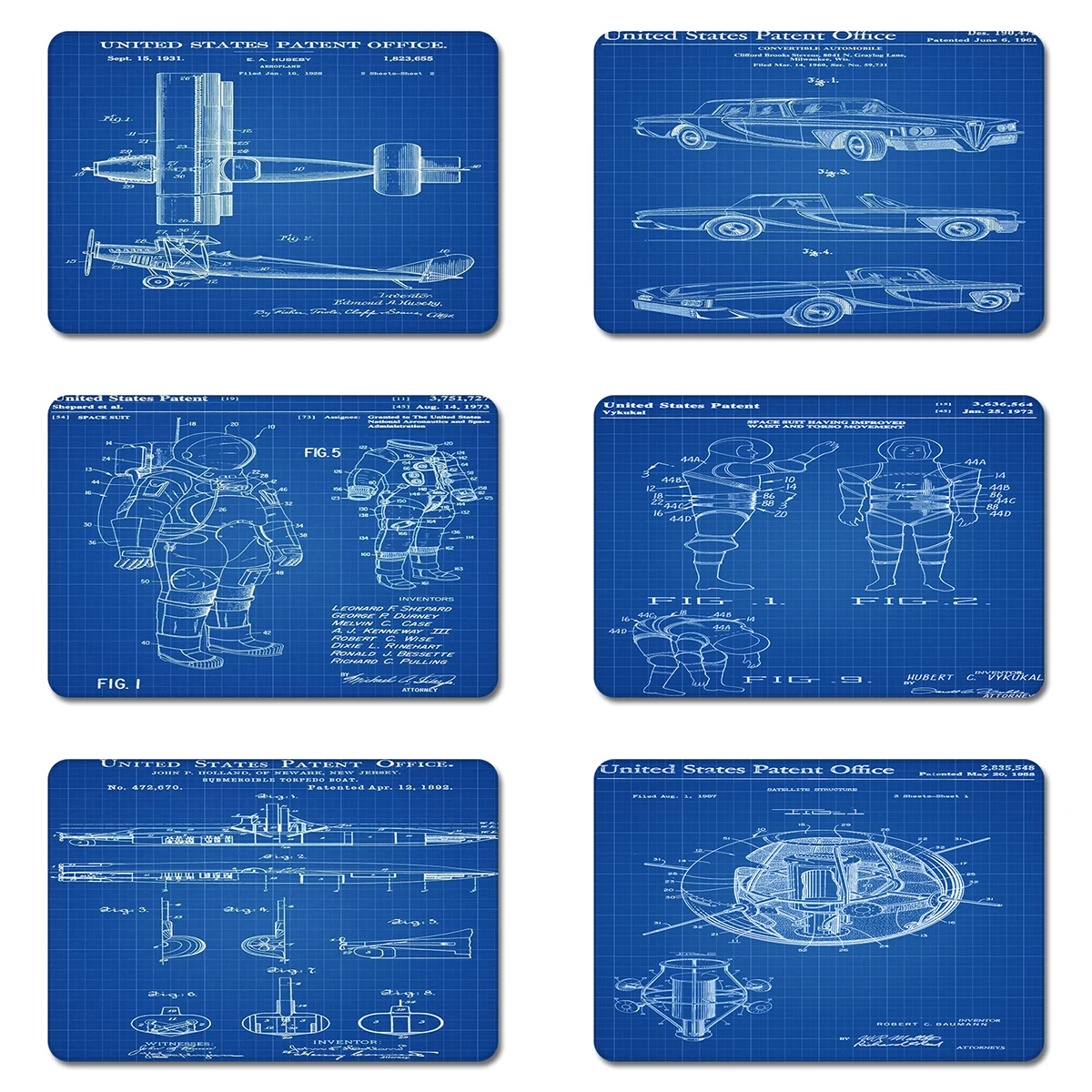 

Space Suit Cars Ships Patent Nature Rubber Table Mouse Pad Laptop Computer Enclosure Mousepad Mat