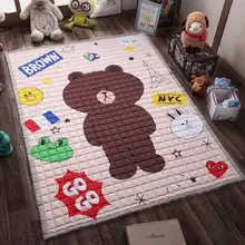 Мультфильм 3 см толщиной гостиной ковер INS мода ребенка играть коврик утолщение складной 150X200 см игры одеяло Спальня коврик