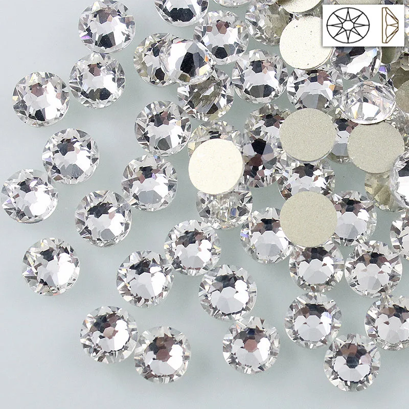 

Star Face/Cuts (8 big + 8 small) ss16 (3.8-4.0mm) Size Crystal/Tranparent Nail Art Glue On Non-hotfix Rhinestones