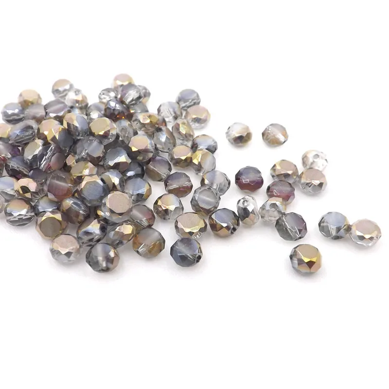 

4mm 100pcs bread bead crystals glass beads loose beads For DIY Jewelry Making QHGZ89