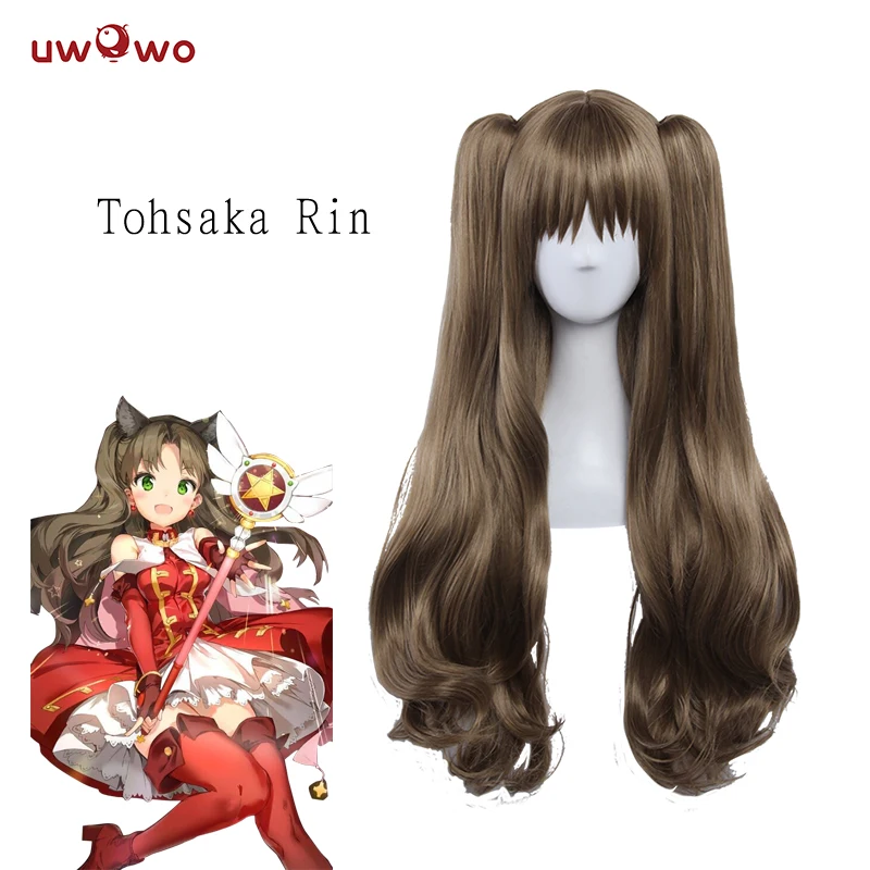 UWOWO tohsaka Rin парик Fate Grand Order/Fate Stay Night Hair 80 см светло коричневые волнистые устойчивые
