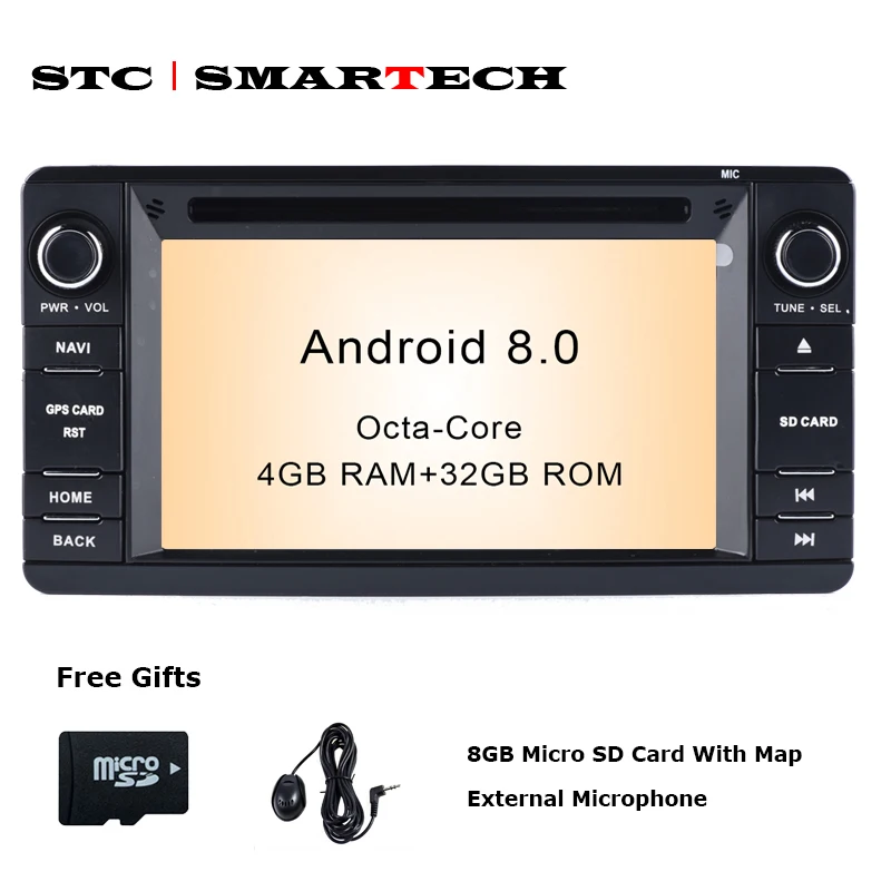 Excellent SMARTECH 2din Android 8.0 4GB RAM 32GB ROM car dvd player gps navigation autoradio for MITSUBISHI OUTLANDER with CAN-BUS decoder 0