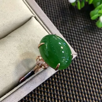 

18K rose gold with diamonds set with top old ingredients spinach green and Tian Biyudan ringh63#