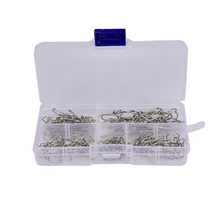 100 шт./компл. безопасности защелки приспособления для рыбалки Нержавеющая сталь крюк Быстрый Зажим Замок вращающиеся твердые кольца