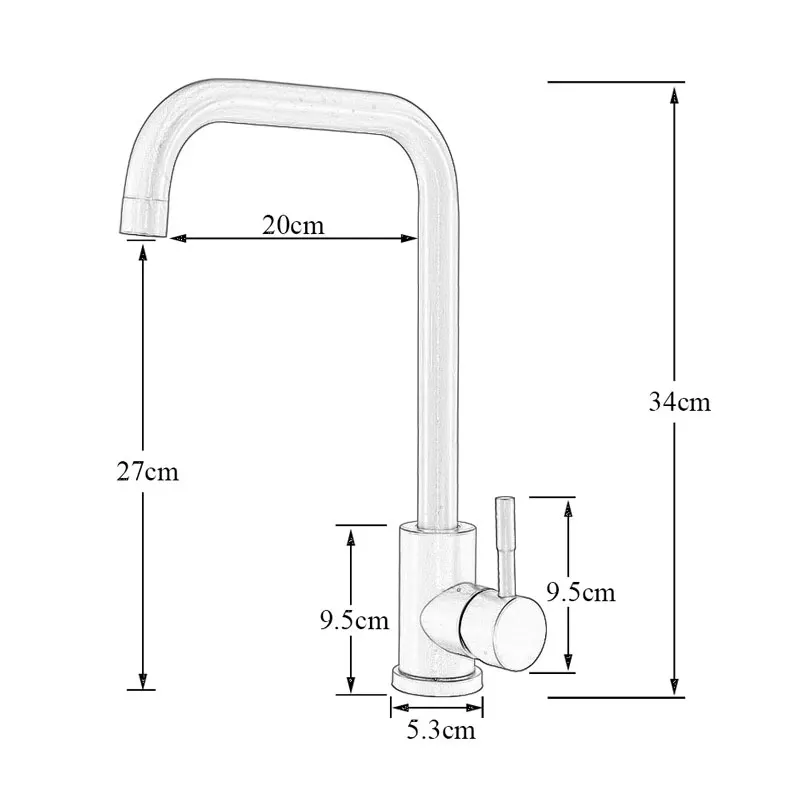 Stainless steel Brushed Nickel or Black one stream modes kitchne faucet hot cold mixer tap rotation deck mount torneira crane