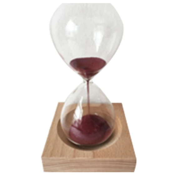 Hot Sale wood+ glass+ iron powder sand iron flowering magnetic hourglass with packaging hourglass 13.5* 5.5cm wooden seat 8 - Цвет: Maroon