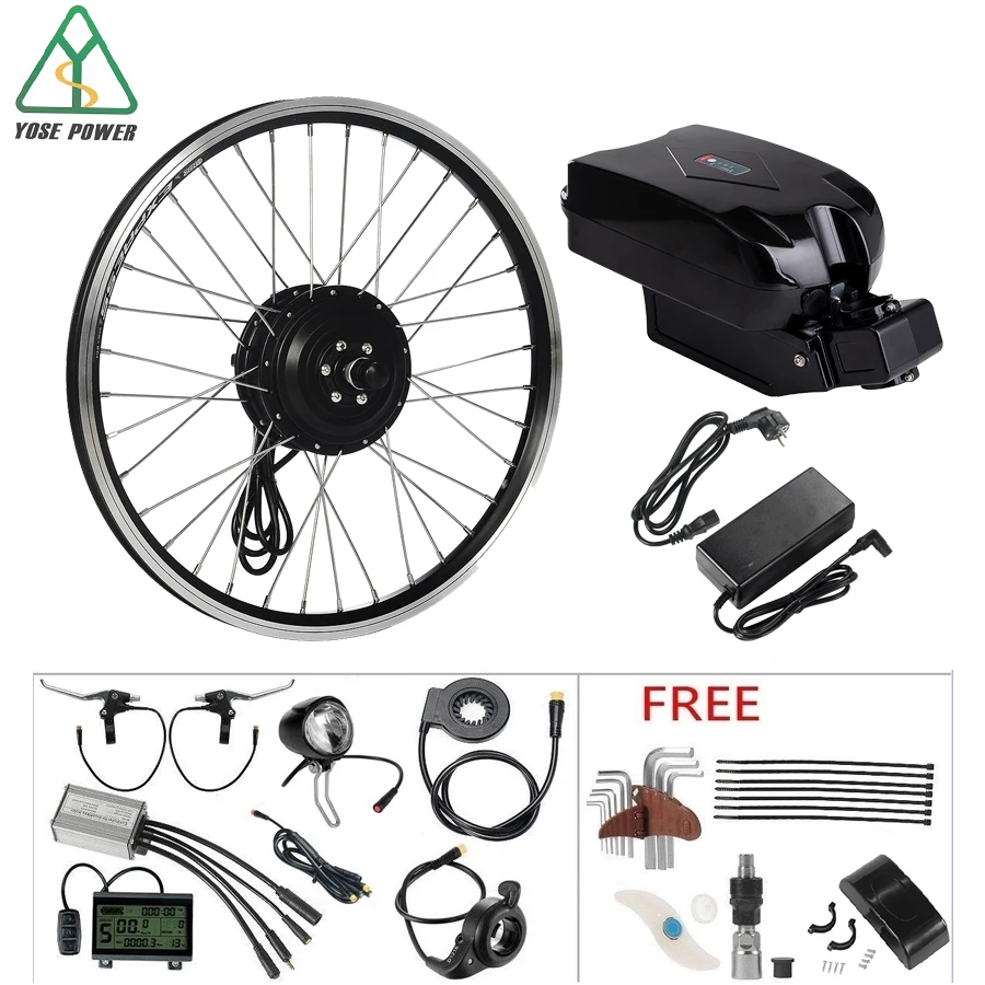 

YOSE POWER 36V 250W 20'' Front Wheel Brushless Gear Hub Motor Kit e bike Black Electric Bike Conversion Kit with 36V Battery