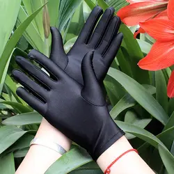 1 пара летних супер-эластичных коротких перчаток дизайн солнцезащитный козырек Защита от солнца Oversleeps Нескользящие перчатки женские