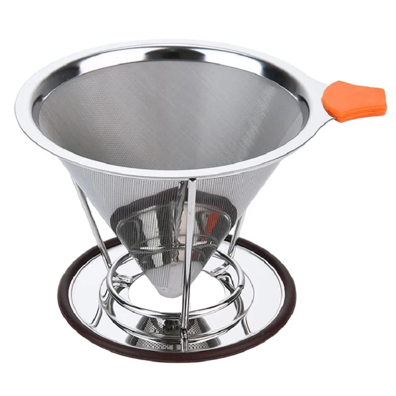 

Reusable Washable Coffee Filter Manual Filter Stainless Steel Mesh Coffee Portable Drip Coffee Coffee Filter Holder