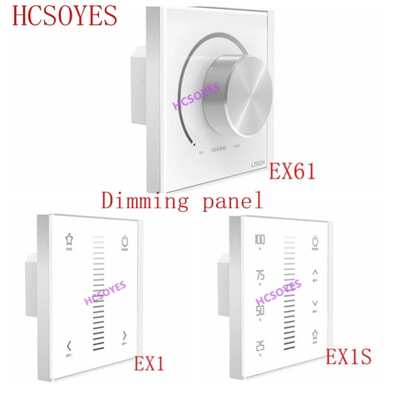 

LTECH 2.4GHZ RF DMX512 wireless EX61 dimming knob panel EX1 EX1S dimming touch panel switch Controller for single color strip