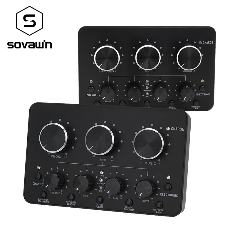 Baratos Tarjeta de sonido USB profesional Plug Play interfaz de Audio USB ordenador externo teléfono tarjeta de sonido para grabar micrófono guitarra