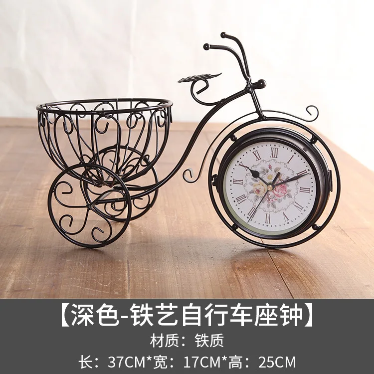 Creative Iron Craft 25cm Height Bicycle Home Decor Desk Cabine Clock Cute gift 
