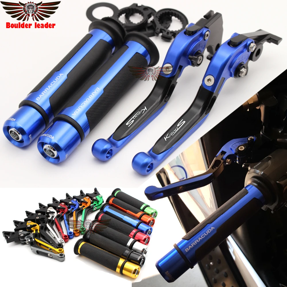 

For BMW K1200S K1200 1200 2004-2008 LOGO Motorcycle Adjustable Folding Brake Clutch Levers Handlebar Hand Grips