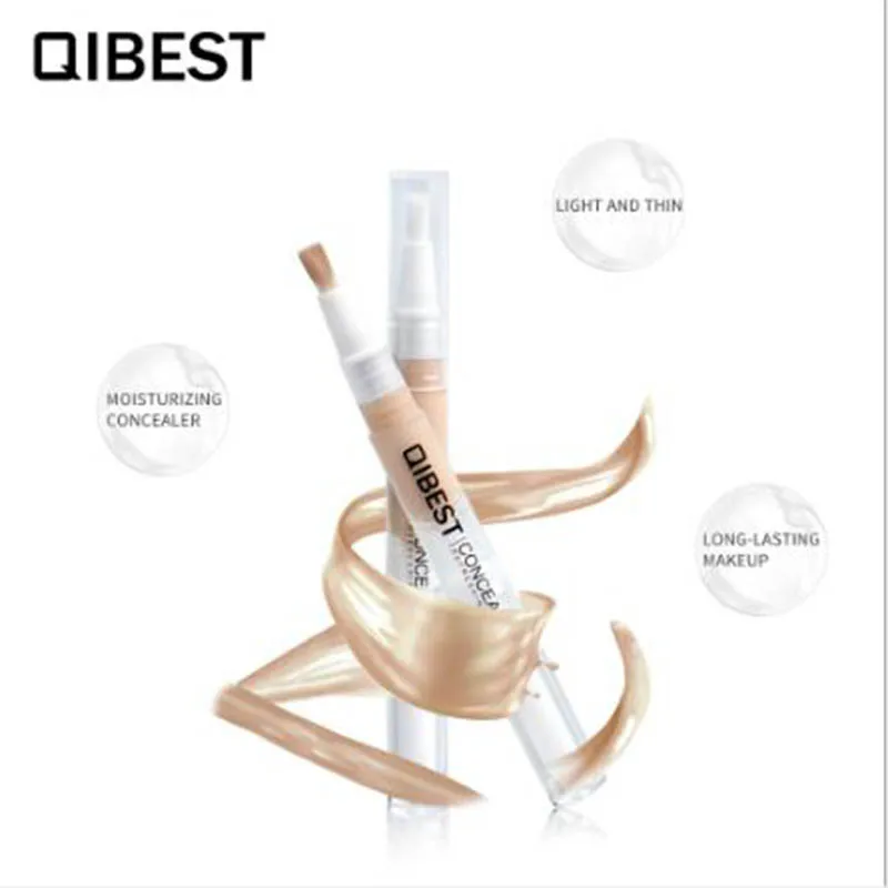 QiBest Face Makeup Concealer Pen Effect Full Coverage Repairing Stick Brighten Skin Nude Makeup Concealer Blemish pen