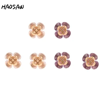 

HAOSAW Choose 7*7MM 6Pcs/Lot Crystal Charm/Purple Flower Shape/DIY Jewelry Making/Glass HandMade/Earring Findings/Fine Jewelry