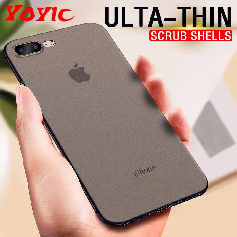 

Ultra Thin Matte Transparent Phone Cases For iPhone 7 Plus 8 Plus Case Cover For iPhone 6 6s Plus Cases Red 0.3mm Phone Bag Capa