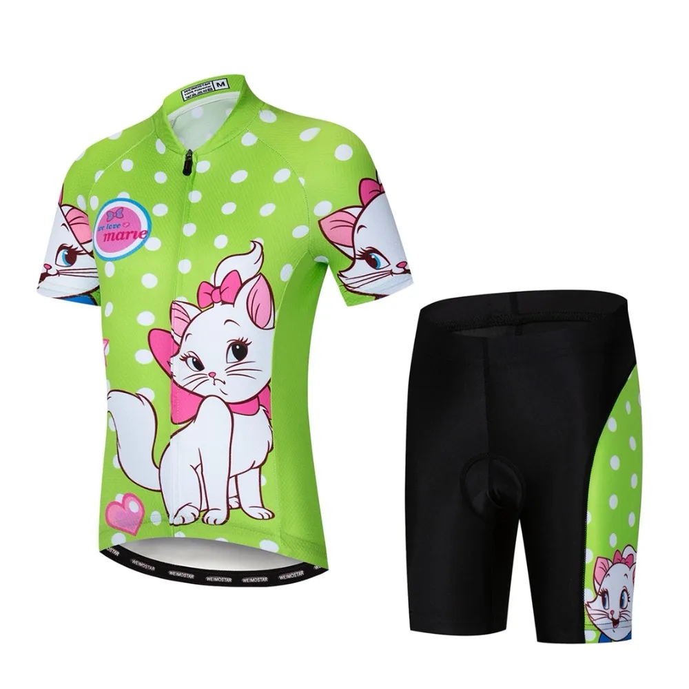 Kids Cycling jersey Set 2021 Bike Jersey Shorts Children Road Mountain MTB Bicycle Clothes Maillot Ropa Ciclismo Top bottom cats