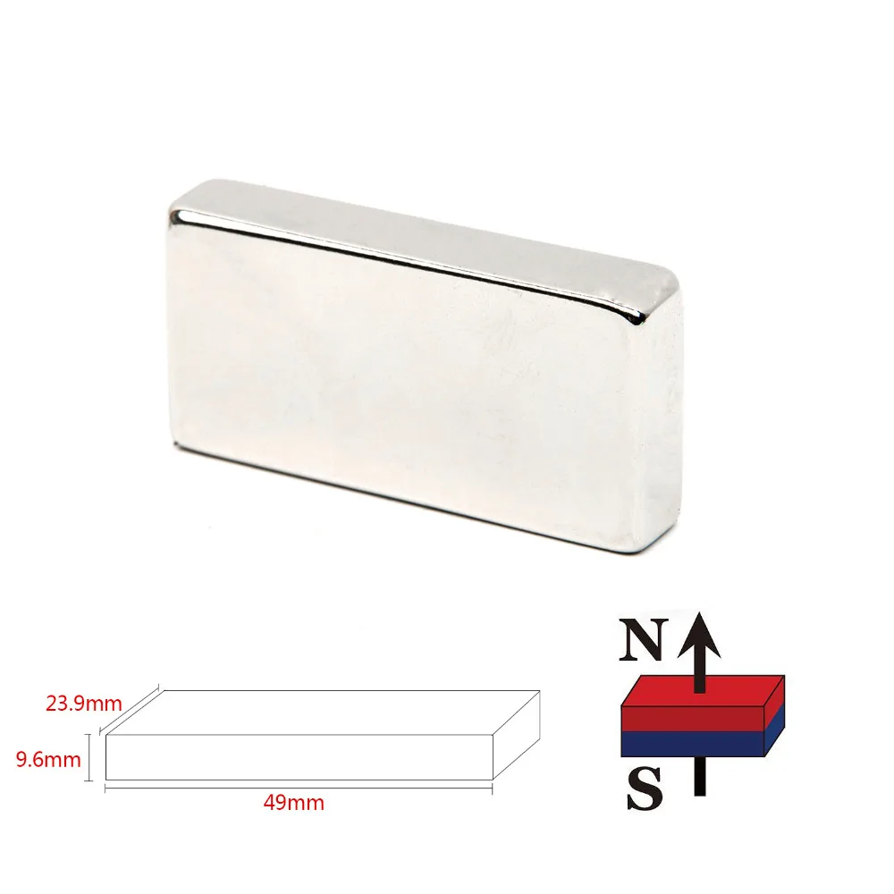 

1pcs 49*23.9*9.6mm Block N52 Rectangular Magnet Rare Earth NdFeB Neodymium Permanent Magnet