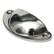 12 pcs Porta Do Armário de Cozinha Gaveta Do Armário Botões Meia Lua Shell Puxar Alças Chrome cor