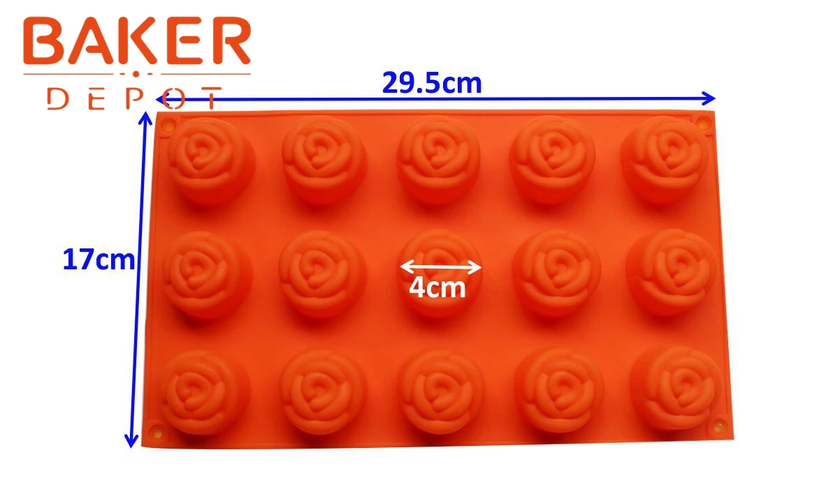 Силиконовая форма для шоколада, силиконовая форма «Роза» для выпечки торта, 15 решеток, желе, десерт, лоток для льда, цветок, мыло ручной работы, инструмент