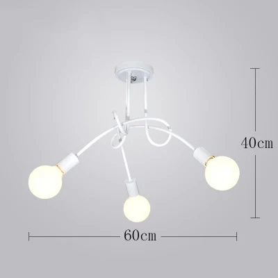 Винтажный светодиодный потолочный светильник E27, Кухонные светильники, потолочное освещение, Индивидуальные Потолочные светильники, Светильники для гостиной, Lustre - Цвет корпуса: White 3 Heads